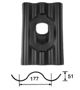 Ubbink dakdoorvoerpan Eternit Ø 166MM 25°-45° 177x51MM Golfplaat Zwart 0170435